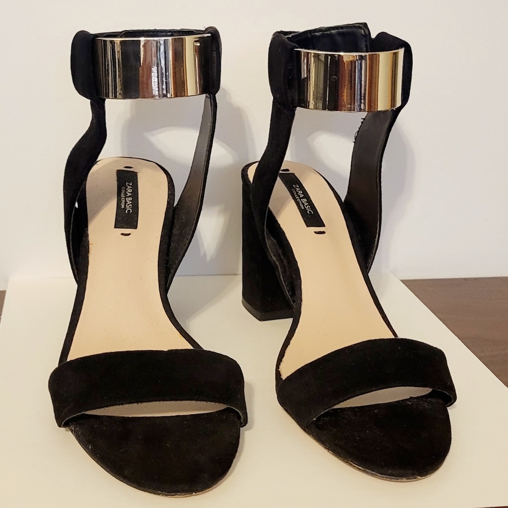 Zara 2 inch Black Heeled Sandals